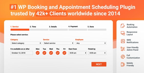 Bookly PRO – Appointment Booking and Scheduling Software System