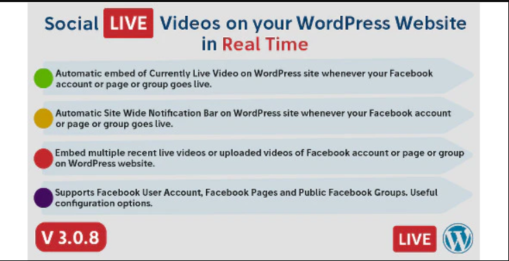 Social Live Video Auto Embed for WordPress