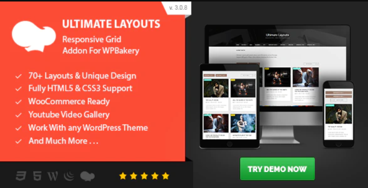 Ultimate Layouts - Responsive Grid & Youtube Video Gallery - Addon For WPBakery Page Builder
