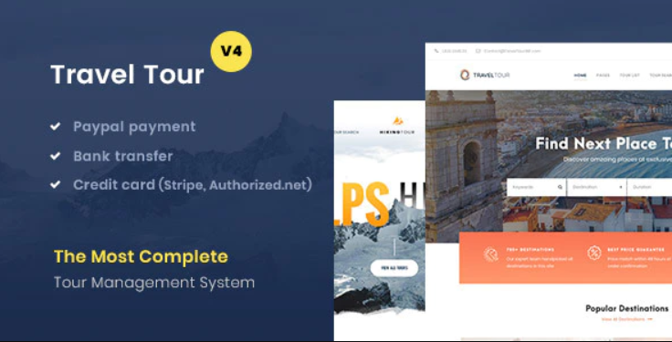TravelTour - Travel & Tour Booking WordPress Theme