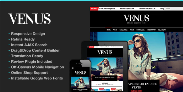 Venus News Magazine Blog WordPress