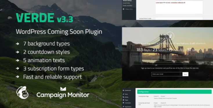 Verde - Responsive WordPress Coming Soon Plugin