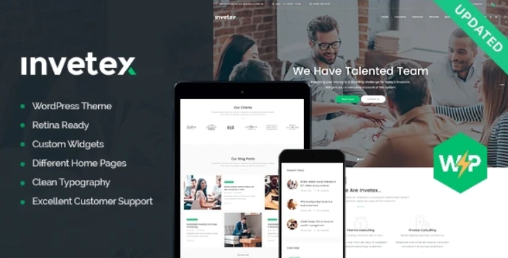Invetex | Business Consulting & Investments WordPress Theme + RTL