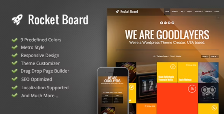 Rocket Board - Metro Wordpress Theme