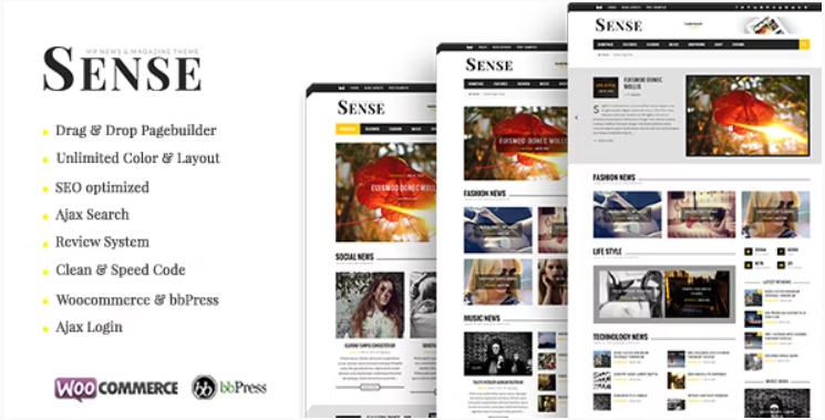 Sense Responsive Blog Magazine and News Theme