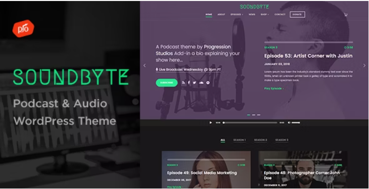 Soundbyte Podcast Audio WordPress Theme